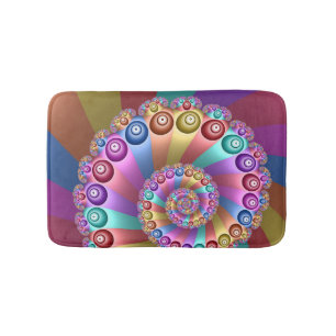 Beautiful Rainbow Colours Abstract Fractal Art Bath Mat