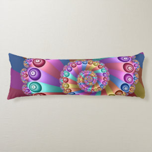 Beautiful Rainbow Colours Abstract Fractal Art Body Cushion