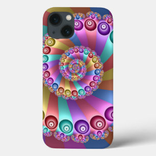 Beautiful Rainbow Colours Abstract Fractal Art iPhone 13 Case