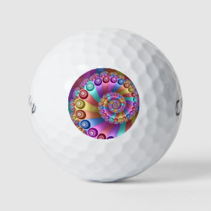Beautiful Rainbow Colours Abstract Fractal Art Golf Balls