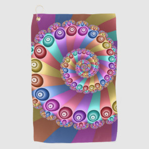 Beautiful Rainbow Colours Abstract Fractal Art Golf Towel
