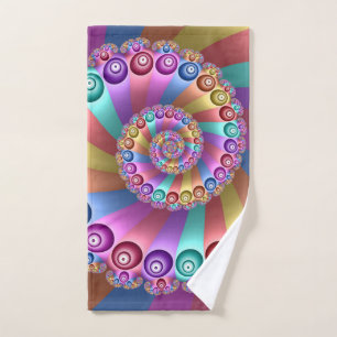 Beautiful Rainbow Colours Abstract Fractal Art Hand Towel