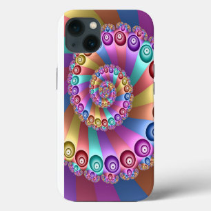 Beautiful Rainbow Colours Abstract Fractal Art iPhone 13 Case