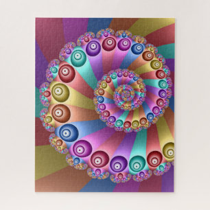 Beautiful Rainbow Colours Abstract Fractal Art Jigsaw Puzzle