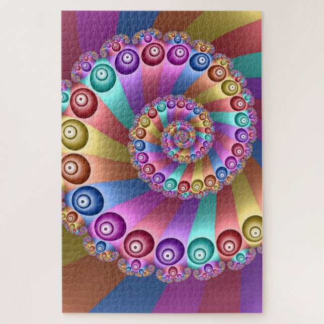 Beautiful Rainbow Colours Abstract Fractal Art Jigsaw Puzzle (Vertical)
