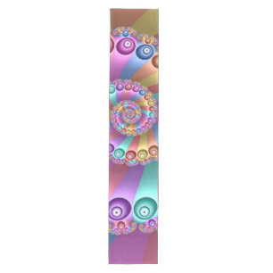 Beautiful Rainbow Colours Abstract Fractal Art Medium Table Runner
