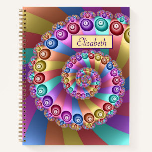 Beautiful Rainbow Colours Abstract Fractal Art Nam Notebook