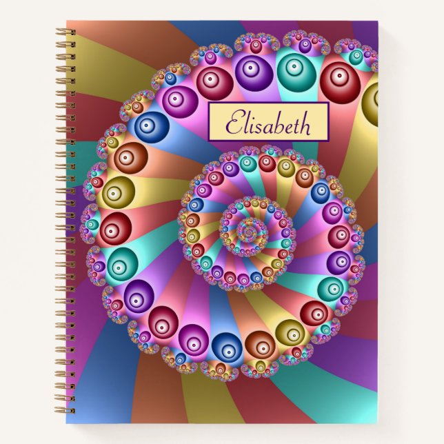 Beautiful Rainbow Colours Abstract Fractal Art Nam Notebook (Front)