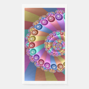 Beautiful Rainbow Colours Abstract Fractal Art Napkin
