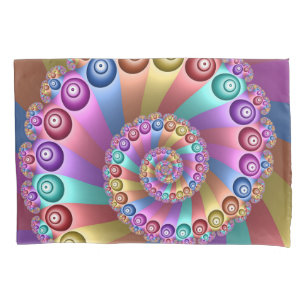Beautiful Rainbow Colours Abstract Fractal Art Pillowcase
