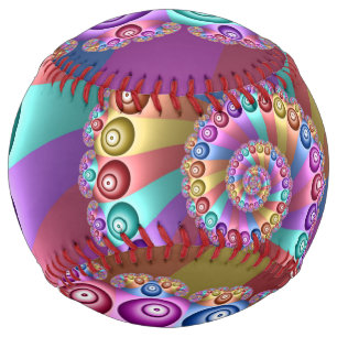 Beautiful Rainbow Colours Abstract Fractal Art Softball