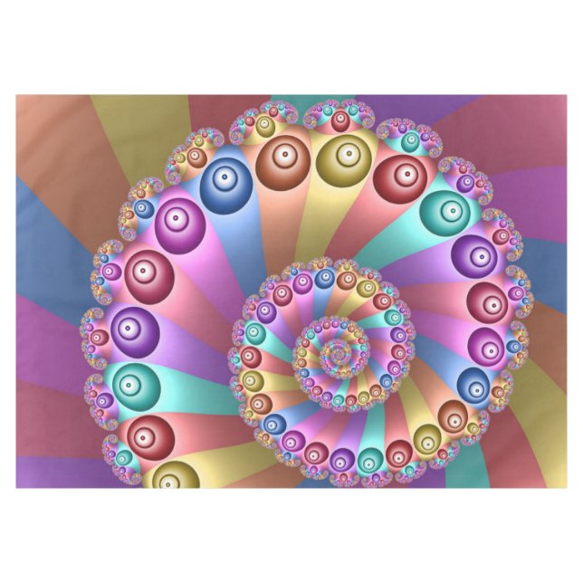 Beautiful Rainbow Colours Abstract Fractal Art Tablecloth (Front (Horizontal))