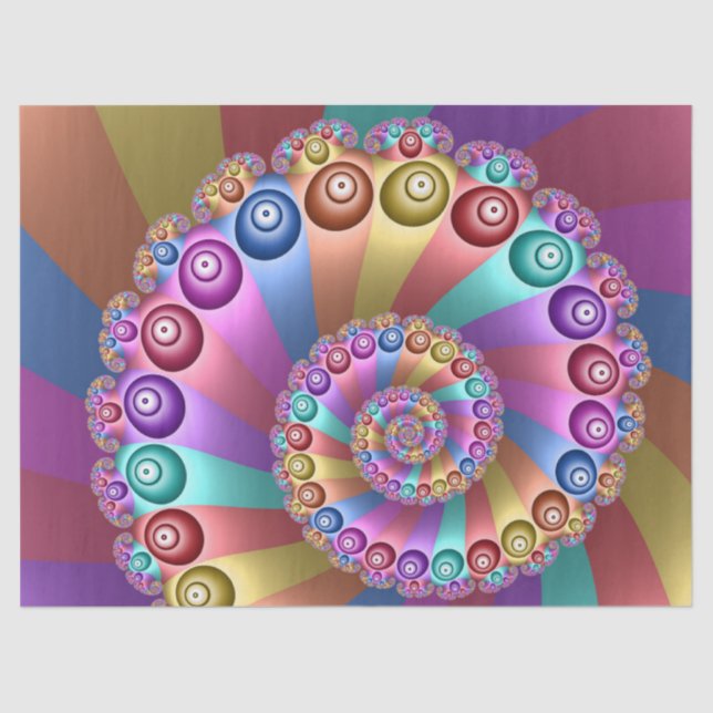 Beautiful Rainbow Colours Abstract Fractal Art Tissue Paper (Front)