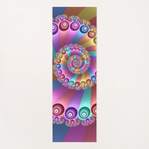 Beautiful Rainbow Colours Abstract Fractal Art Yoga Mat