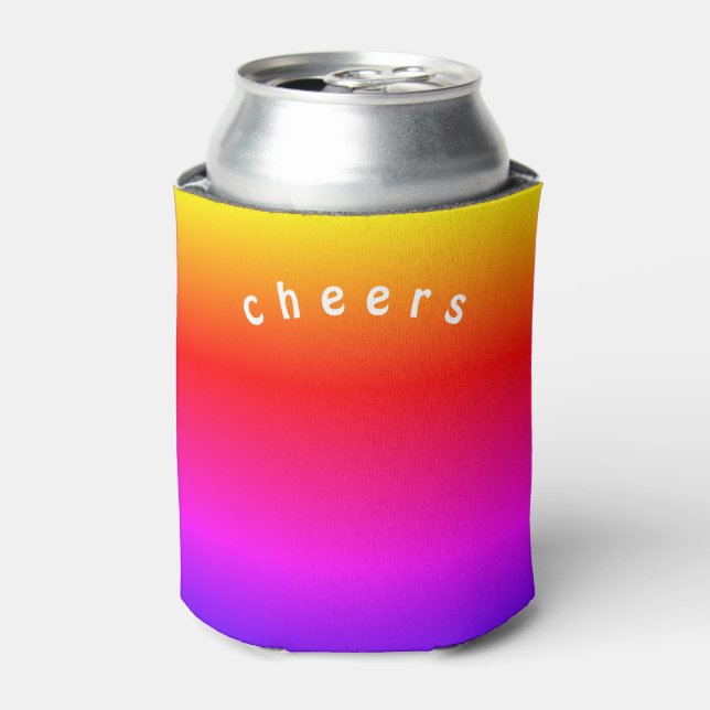 Beautiful Rainbow Colours Can Cooler Cheers (Can Front)