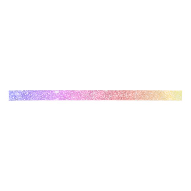 Beautiful Rainbow Glitter Satin Ribbon (Front)