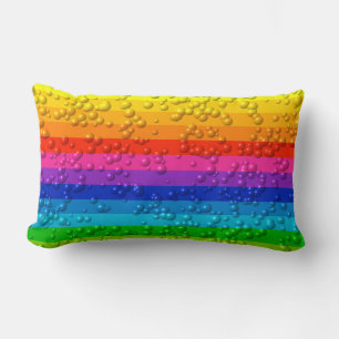Beautiful Rainbow of Water Droplet Colours Lumbar Cushion