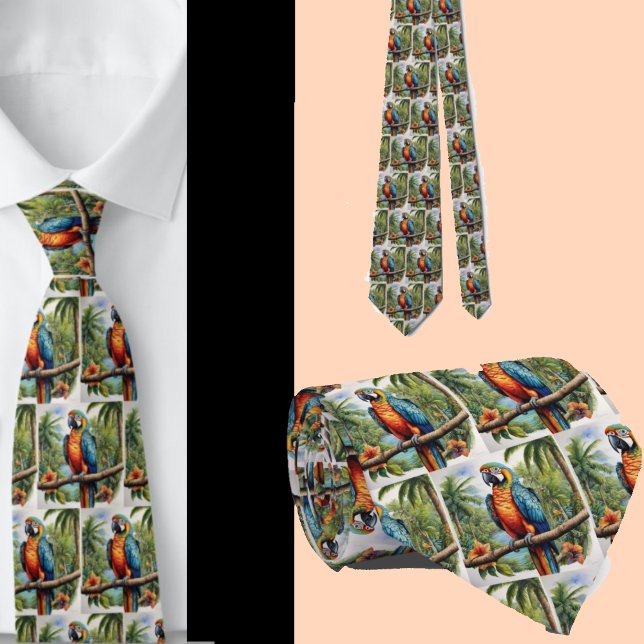 Beautiful Rainbow Parrots Necktie (Creator Uploaded)