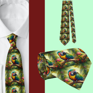 Beautiful Rainbow Parrots Necktie