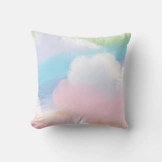 Beautiful rainbow pastel clouds cushion