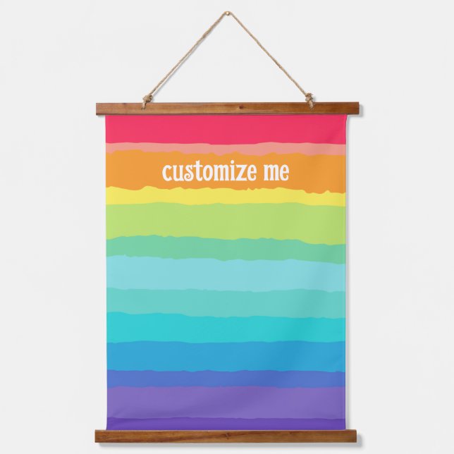Beautiful Rainbow Personalised Artistic Gay Pride Hanging Tapestry (Front)