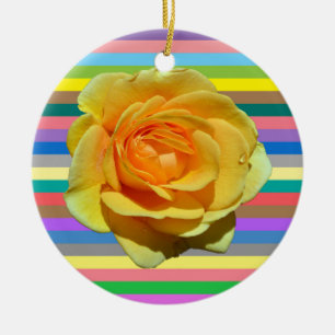 Beautiful rainbow rose ceramic tree decoration