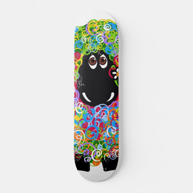 Beautiful Rainbow Sheep Of The Family Skateboard (Front)