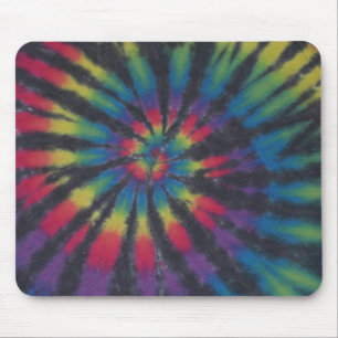 Beautiful Rainbow Swirl Spiral Tie Dye PhatDyes Mouse Pad