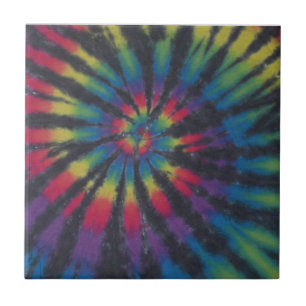 Beautiful Rainbow Swirl Spiral Tie Dye PhatDyes Tile