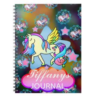 Beautiful Rainbow Unicorn Star Galaxy Sky Notebook