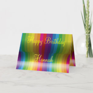 Beautiful Rainbow Wave Personalised Birthday Card