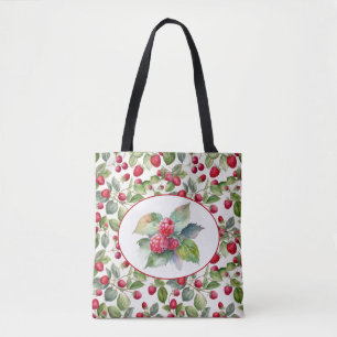 Beautiful Raspberries watercolor art Tote Bag