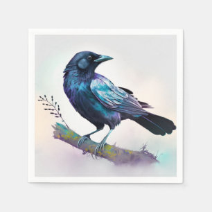  Beautiful Raven on a Tree Branch Napkin
