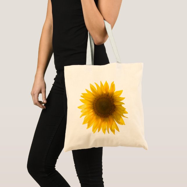 Beautiful Real Sunflower Photo Minimalist Pattern Tote Bag (Front (Product))