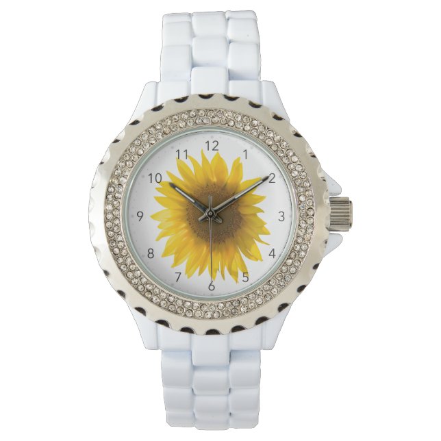 Beautiful Real Sunflower Photo Minimalist Pattern Watch (Front)