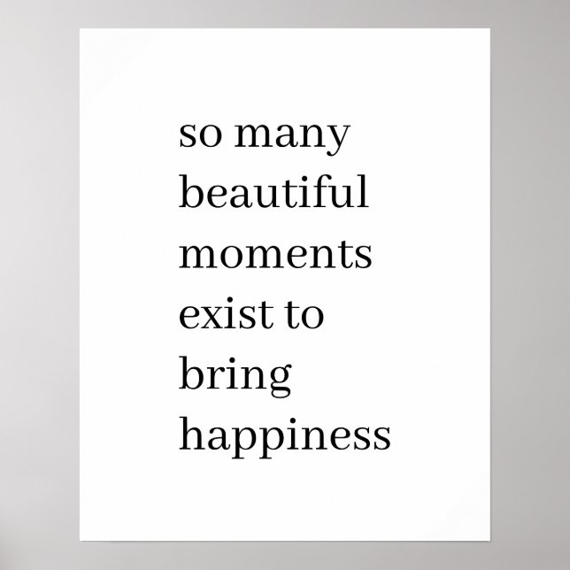 Beautiful Reasons to Be Happy Minimalist Quote Poster (Front)