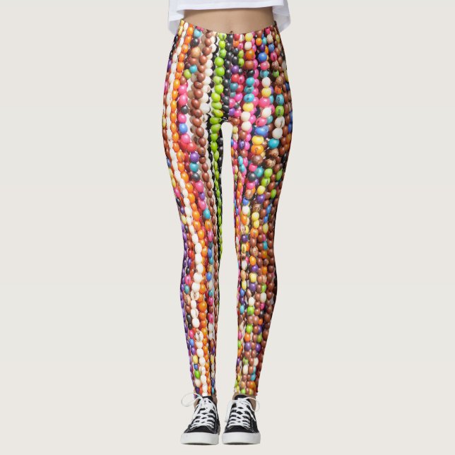 Beautiful red abstract leggings (Front)