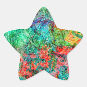 Beautiful red abstract star sticker,Delight red Sticker