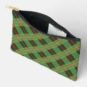 Beautiful Red and Green Plaid Pattern Accessory Pouch