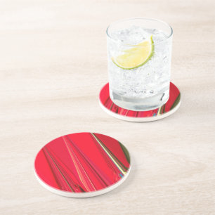 Beautiful Red and Green Texture Color Abstract Art Coaster