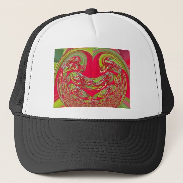 Beautiful Red and Green Texture Colour Abstract Ar Trucker Hat (Front)