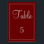 Beautiful Red and Grey Table Number<br><div class="desc">A beautiful table card that is truly one of a kind,  this item portrays a red and grey  design using easy to fill in templates.  The text can be customised as well as the colour of the table card and square.  Personalise your table card today!</div>