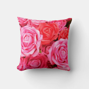 Beautiful red and pink roses cushion