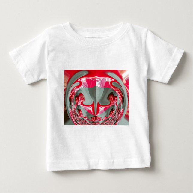 beautiful Red ash grey geometric motif ART design Baby T-Shirt (Front)