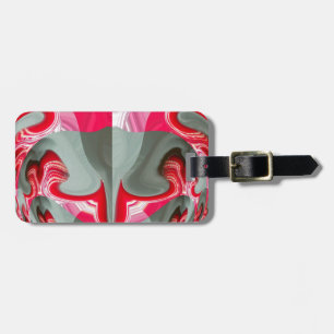 Beautiful Red ash grey geometric motif ART design Luggage Tag