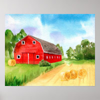 Beautiful red barn at the farm  