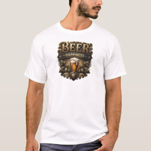 Beautiful Red BEER HAPPINESS Custom Tee
