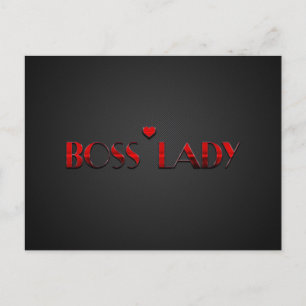Beautiful Red Boss Lady Text with Carbon Postcard