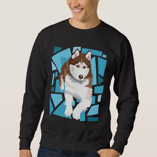 Beautiful Red Brown Siberian Husky Sweatshirt (Front)