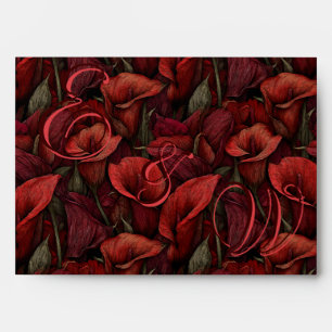 Beautiful Red Calla Lilies Flower Minimalist  Envelope